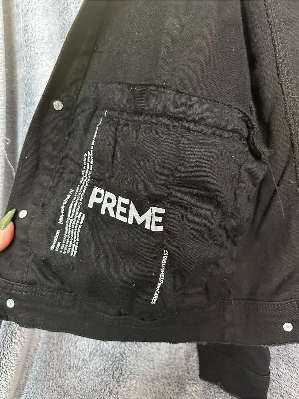 PREME Black Hand-Painted Military Field Jacket
